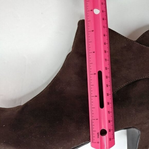 Aerosoles Womens Ankle Booties Size 10M Faux Suede Brown 2.5" Heel Play‎ Again - Picture 7 of 12